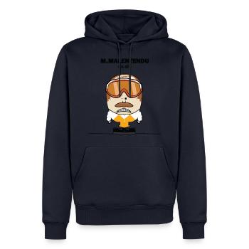 M. Malentendu à la plage - Sweat à capuche Premium bio Homme - bleu marine - Devant - Nico (187cm)