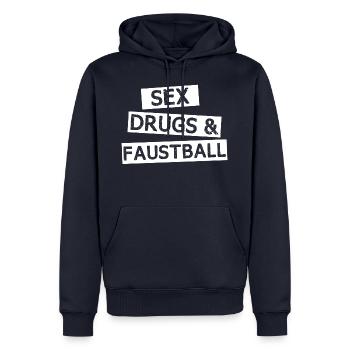 Faustball Fistball Sport Rückschlagspiel Spruch - Männer Premium Bio Hoodie - Navy - Vorne - Nico (187cm)