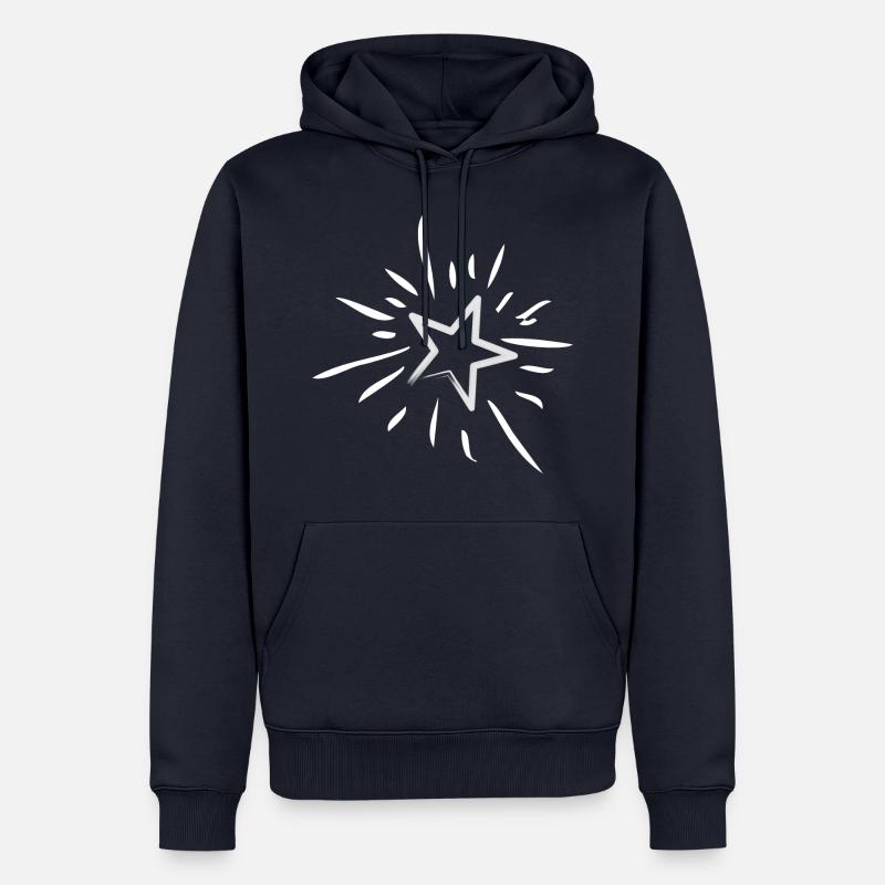 Glitzernder magischer Stern oder Sternschnuppe - Männer Premium Bio Hoodie - Navy