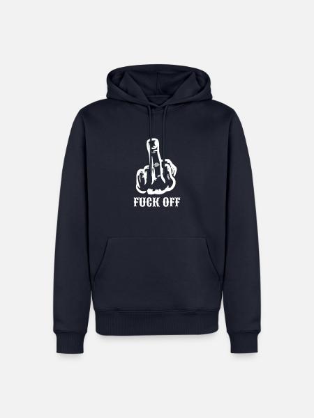 Fuck Off - Mittelfinger - Männer Premium Bio Hoodie - Navy