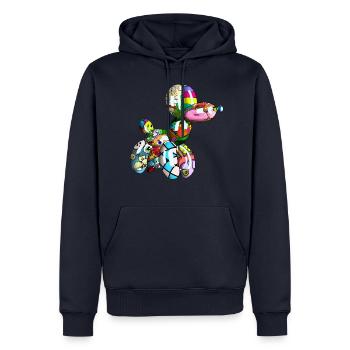 Ballon, animal ballon, chien, amour, fête - Sweat à capuche Premium bio Homme - bleu marine - Devant - Nico (187cm)
