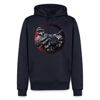 Motocross - Männer Premium Bio Hoodie - Navy - Vorne - Nico (187cm)