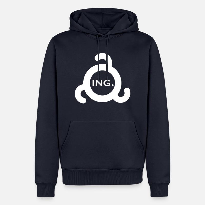 ing. Ingush white - Sweat à capuche Premium bio Homme - bleu marine