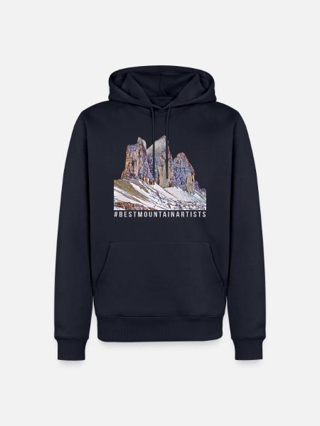 Tre Cime | Drei Zinnen | Dolomiten | Südtirol - Männer Premium Bio Hoodie - Navy
