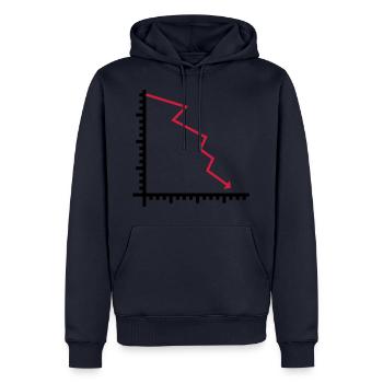 Diagramm - Männer Premium Bio Hoodie - Navy - Vorne - Nico (187cm)