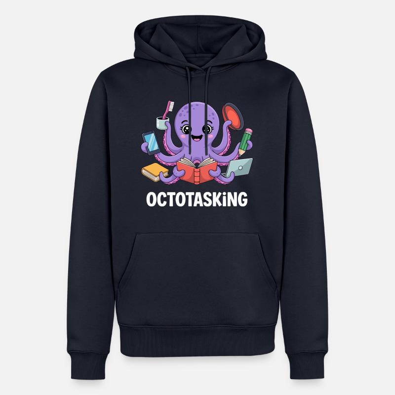 Octotasking Krake im Multitasking Modus - Männer Premium Bio Hoodie - Navy