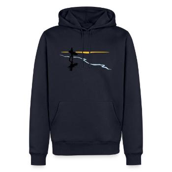 Surfeur à la plage - Sweat à capuche Premium bio Homme - bleu marine - Devant - Nico (187cm)