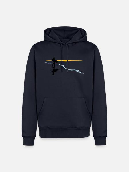 Surfer at the beach - Men’s Premium Organic Hoodie - navy