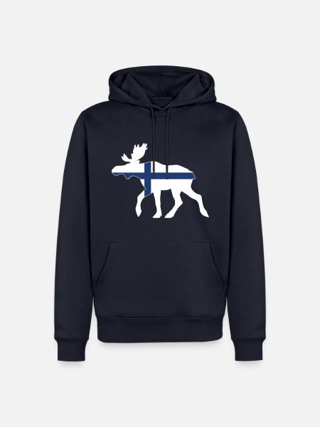 Finnland Elch - Männer Premium Bio Hoodie - Navy