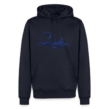 Dude for men - Men’s Premium Organic Hoodie - navy - Front - Nico (187cm)
