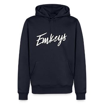 Emkeys Only - Männer Premium Bio Hoodie - Navy - Vorne - Nico (187cm)