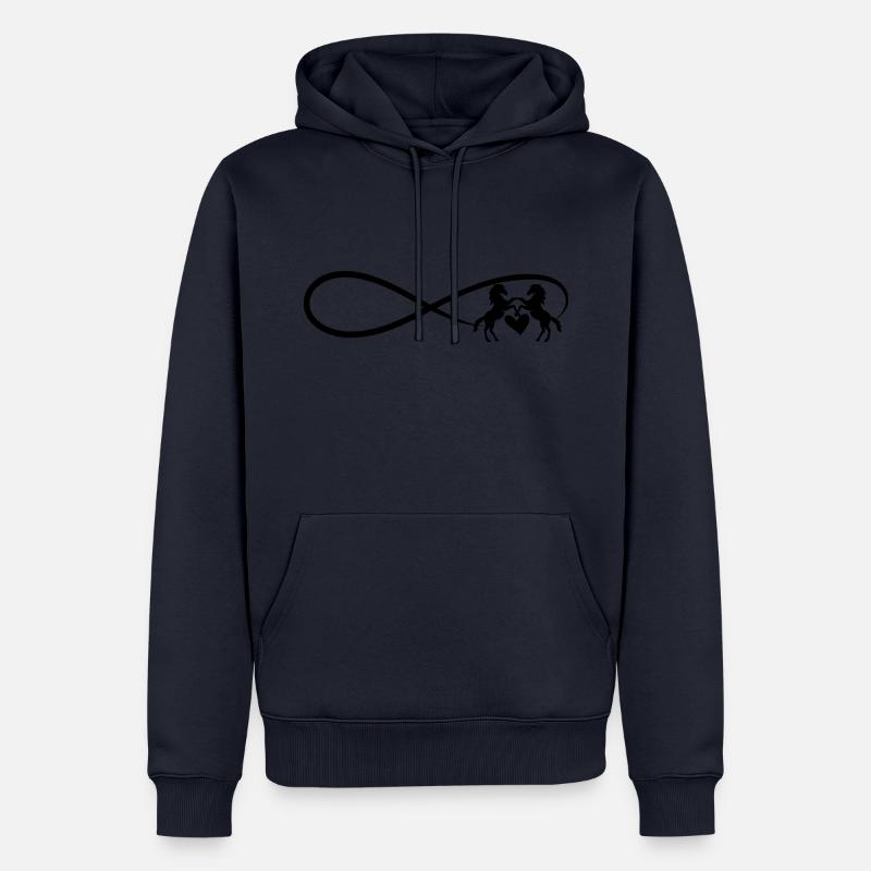 Infinity Pferde Liebe schwarz - Männer Premium Bio Hoodie - Navy