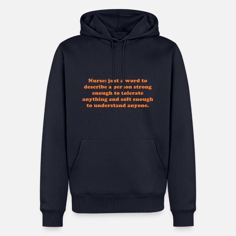 Infirmière : juste un mot.. - Sweat à capuche Premium bio Homme - bleu marine