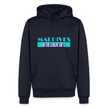 Maldives Beach - Männer Premium Bio Hoodie - Navy - Vorne - Nico (187cm)