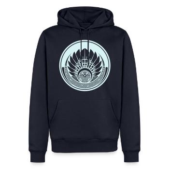 Kornkreis Silbury Hill - Männer Premium Bio Hoodie - Navy - Vorne - Nico (187cm)