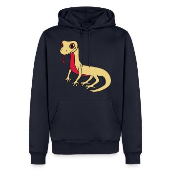 lézard gecko serpent reptile - Sweat à capuche Premium bio Homme - bleu marine - Devant - Nico (187cm)
