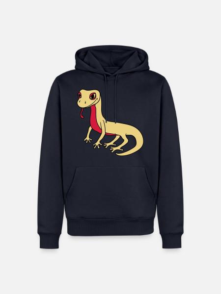 lézard gecko serpent reptile - Sweat à capuche Premium bio Homme - bleu marine