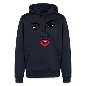 frau sexy nase gesicht kopf weiblich maedchen girl - Männer Premium Bio Hoodie - Navy - Vorne - Nico (187cm)