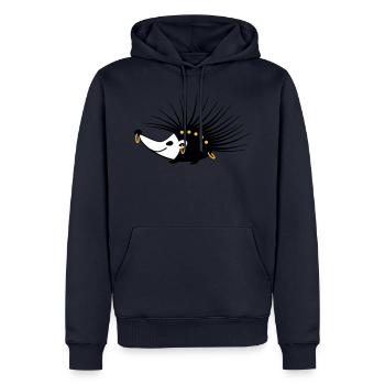 Hedgehog - Men’s Premium Organic Hoodie - navy - Front - Nico (187cm)