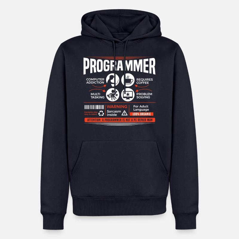 Vie de programmeur - Sweat à capuche Premium bio Homme - bleu marine
