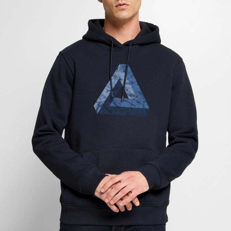 Impossible Triangle Tribar Optical Illusion Math Men’s Premium Organic Hoodie