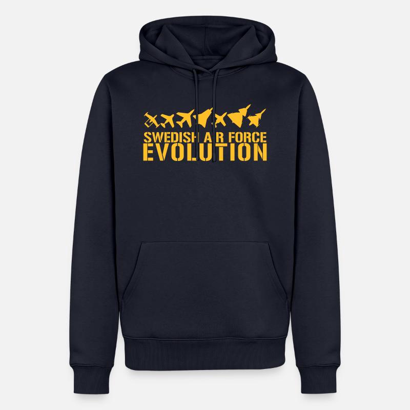 Entwicklung der schwedischen Luftwaffe - Männer Premium Bio Hoodie - Navy
