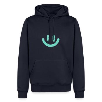 smiley - Sweat à capuche Premium bio Homme - bleu marine - Devant - Nico (187cm)
