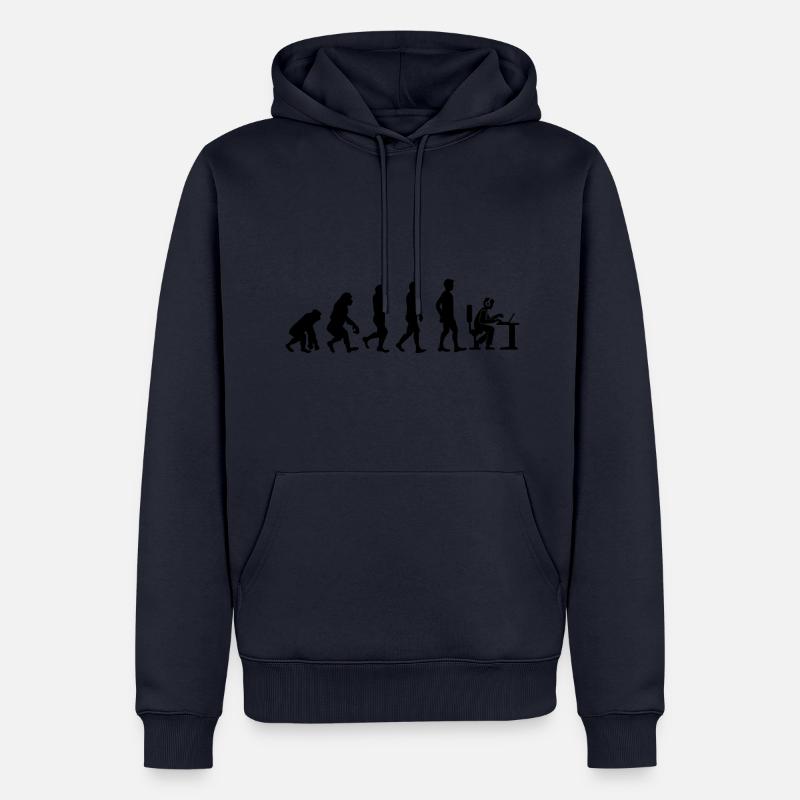 Evolution zum Gamer Geschenkidee Internet - Männer Premium Bio Hoodie - Navy