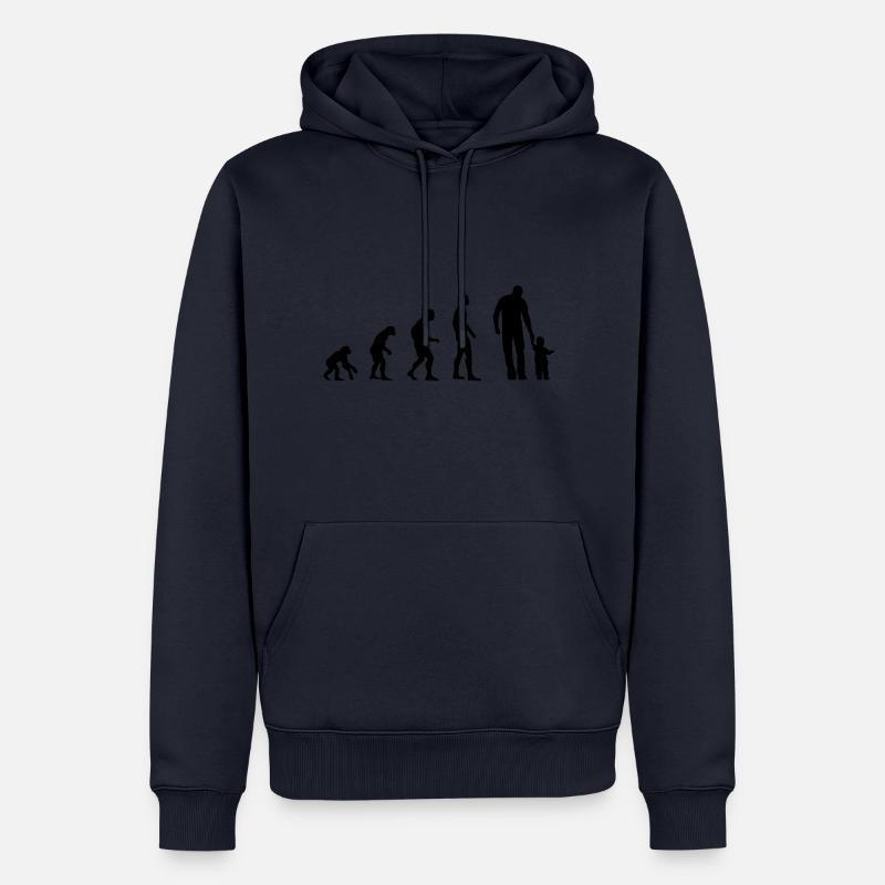 Vater Evolution Daddy dad - Männer Premium Bio Hoodie - Navy