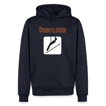 Überflieger - Männer Premium Bio Hoodie - Navy - Vorne - Nico (187cm)