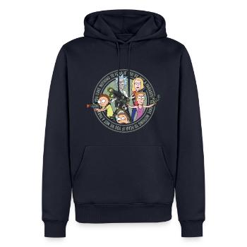 Rick And Morty Freunde Und Andere Parasiten - Männer Premium Bio Hoodie - Navy - Vorne - Nico (187cm)
