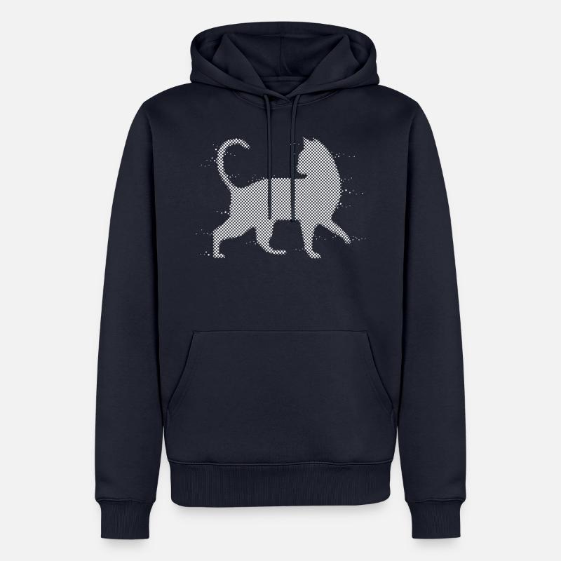tachetée chat - Sweat à capuche Premium bio Homme - bleu marine