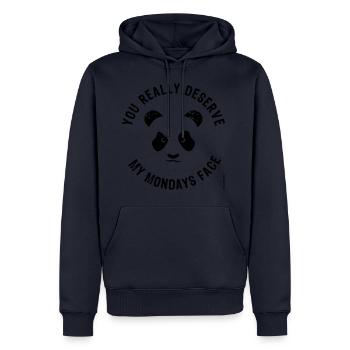 Mondays Face - Männer Premium Bio Hoodie - Navy - Vorne - Nico (187cm)