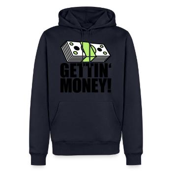 buendel geldscheine dollar gettin money zeichen ge - Männer Premium Bio Hoodie - Navy - Vorne - Nico (187cm)
