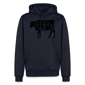 Beef - Männer Premium Bio Hoodie - Navy - Vorne - Nico (187cm)