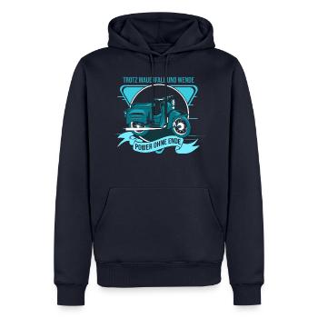 Ostalgie Schwalbe Simson Suhl - trotz mauerfall - Männer Premium Bio Hoodie - Navy - Vorne - Nico (187cm)