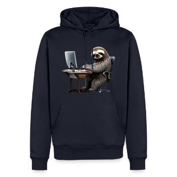 Office Sloth - Men’s Premium Organic Hoodie - navy - Front - Nico (187cm)