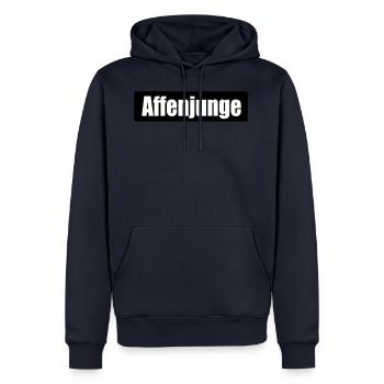 Affenjunge - Männer Premium Bio Hoodie - Navy - Vorne - Nico (187cm)