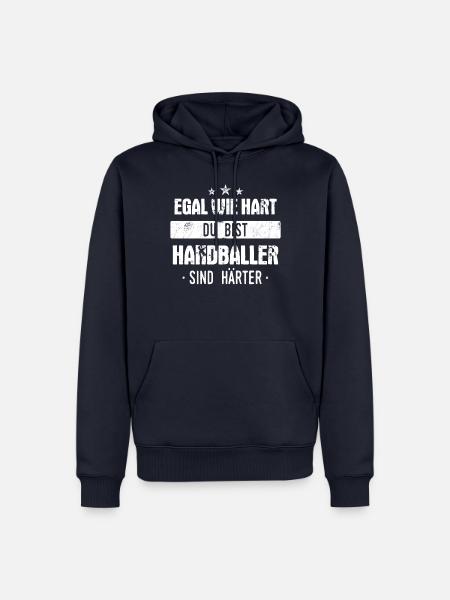 Handball Handballer Handballspieler Spruch - Männer Premium Bio Hoodie - Navy