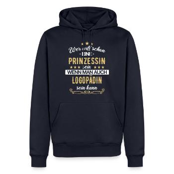 Logopädin Logopädie Rehabilitation Beruf Spruch - Männer Premium Bio Hoodie - Navy - Vorne - Nico (187cm)