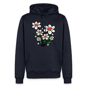 daisies, daisies, flower tendril, flower, flowery - Men’s Premium Organic Hoodie - navy - Front - Nico (187cm)