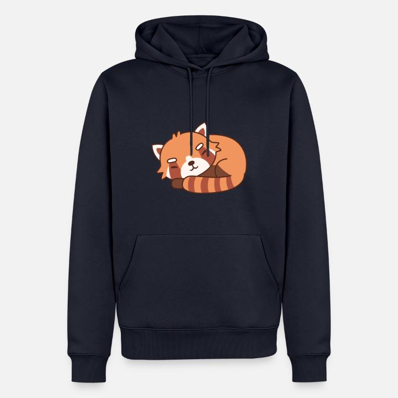 Süßes schlafendes rotes Panda-Doodle - Männer Premium Bio Hoodie - Navy
