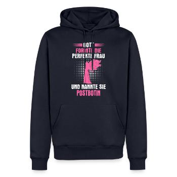 Postbotin Briefträgerin Post Paketdienst Spruch - Männer Premium Bio Hoodie - Navy - Vorne - Nico (187cm)