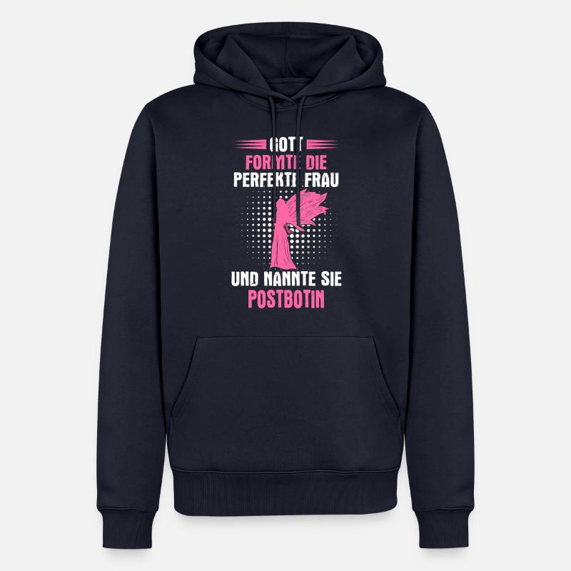 Postbotin Briefträgerin Post Paketdienst Spruch - Männer Premium Bio Hoodie - Navy