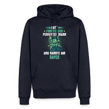 Bayern bayrisch Bayer Deutschland Heimat Spruch - Männer Premium Bio Hoodie - Navy - Vorne - Nico (187cm)