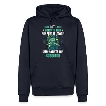 Konditor Konditorei Kuchen Torte Beruf Spruch - Männer Premium Bio Hoodie - Navy - Vorne - Nico (187cm)