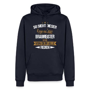 Braumeister Brauerei Bier Beruf Spruch - Männer Premium Bio Hoodie - Navy - Vorne - Nico (187cm)