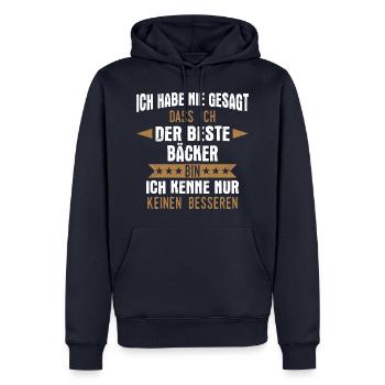 Bäcker Bäckerin Bäckerei Beruf Spruch - Männer Premium Bio Hoodie - Navy - Vorne - Nico (187cm)