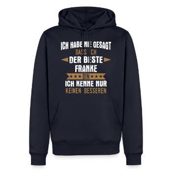 Franken Franke Fränkin Fränkisch Heimat Spruch - Männer Premium Bio Hoodie - Navy - Vorne - Nico (187cm)