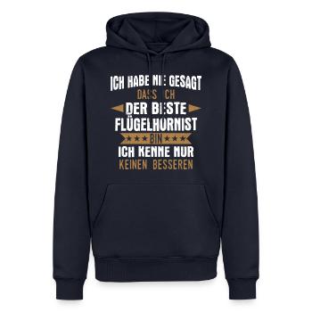 Flügelhornist Flügelhorn Horn Instrument Spruch - Männer Premium Bio Hoodie - Navy - Vorne - Nico (187cm)